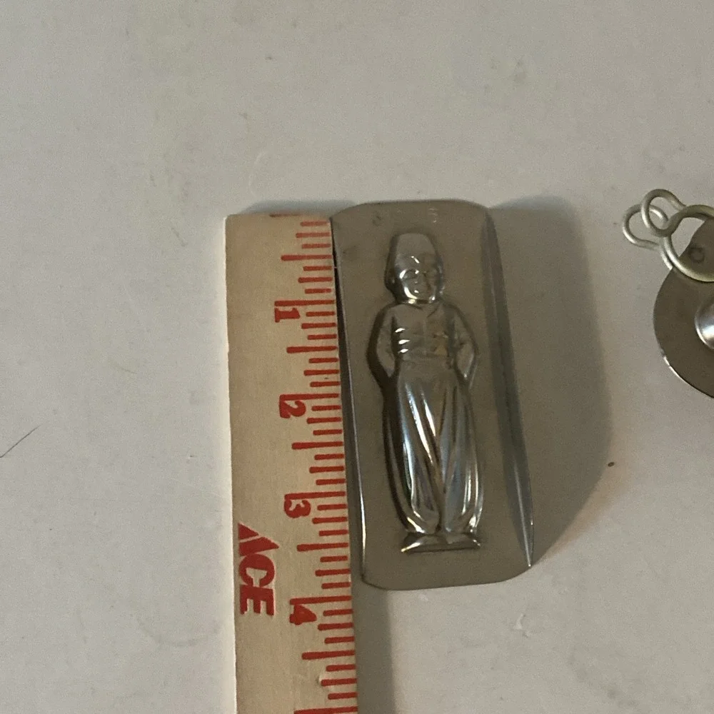 Vintage Wooden Shoe and Dutch Boy Metal 2 Chocolate Candy Molds 15985 Holland 3D